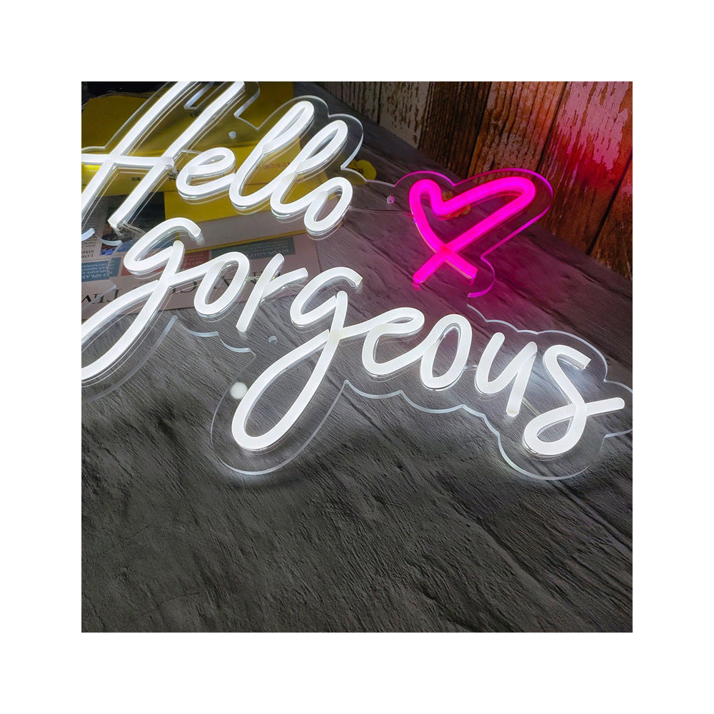 Neon Hello Gorgeous English Alphabet Decorative Luminous Words