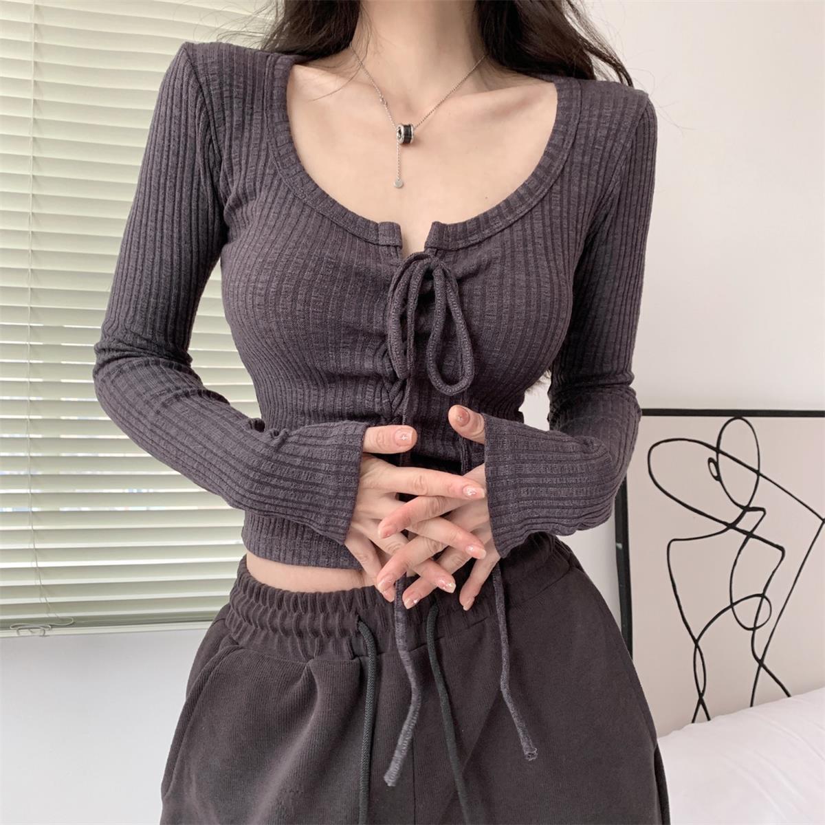 Ladies Bow Long Inner Bottoming Shirt